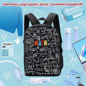 MEDTOGS Math Backpacks for School 17 inch School Bag Large Book Bags for Middle School High School College Travel