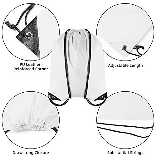 GoodtoU Drawstring Backpack Bulk, 20 Pcs Draw String Bags Cinch Bag Drawstring Gym Bag Sackpack Drawstring bags for Women Men, White