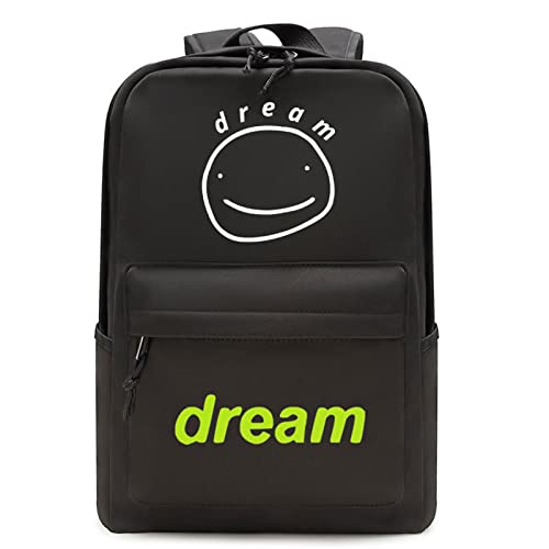 Dreamwastaken Backpack Dream Smile Mobile Game Computer Bag Shoulder Bag Knapsack Laptop Bookbag for College (A,Black)