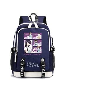isaikoy anime komi can't communicate backpack shoulder bag bookbag student school bag daypack satchel ax6