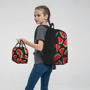 xubrextas 2pcs Backpack Set For Boys, Watermelon Backpacks And Lunch Box For Girl Elementary Bags Teens Bookbags