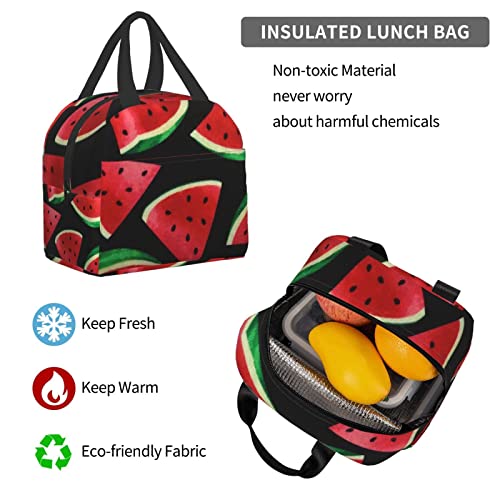 xubrextas 2pcs Backpack Set For Boys, Watermelon Backpacks And Lunch Box For Girl Elementary Bags Teens Bookbags