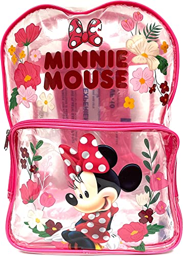 Ruz Minnie Mouse Classic Clear PVC 16" Inch Backpack for Travel School Sporting Events