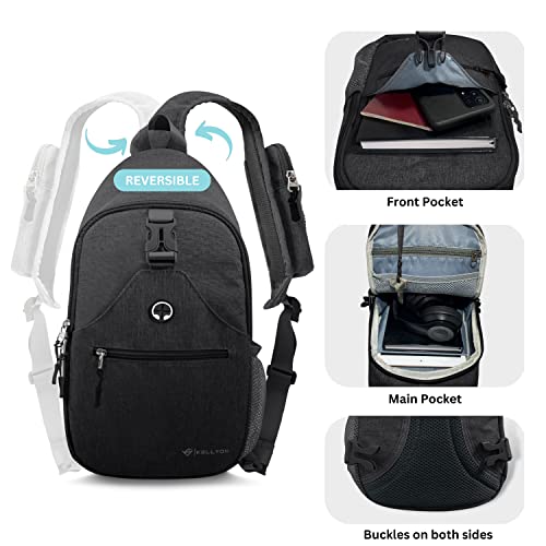 Kellyon Sling Bag Crossbody Sling Backpack Travel Hiking Casual Daypack Chest Bag for Men Women