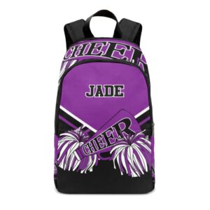 cheer purple black cheerleader backpack shoulder bag daypack for travel camping gift 11.8''(l) x 5.51''(w) x 17.72''(h)