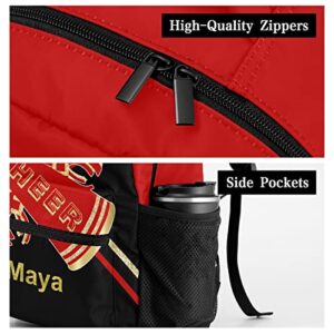 zaaprintblanket Personalized Custom Red Cheerleaders Horn Sport Backpack Shoulder Bag with Chest Strap With 2 Side Pockets