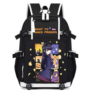 isaikoy anime komi can't communicate backpack shoulder bag bookbag student school bag daypack satchel ca2
