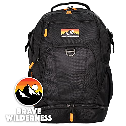 Brave Wilderness Durable Outdoor Capable Backpack made with a Ballistic Nylon Shell and Six Pockets by Coyote Peterson (Black)
