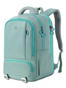travel laptop backpack for women 15.6 inch, matein tsa approved backpacks personal item bag with wet pocket for airline, underseat airplane carry on back pack, mint green work rucksack college daypack