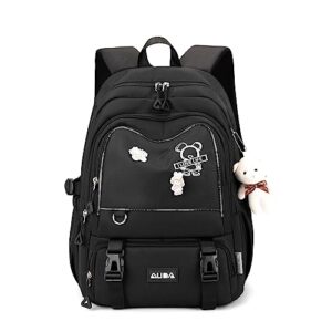 lanshiya girls kawaii backpack with pendent&pins teens solid color bookbag elementary school students daypack cute outdoor travel bag