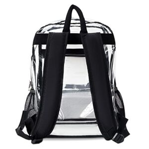 Keke Int'l Clear Backpack Heavy Duty PVC Clear Backpack, 40lbs(Black)