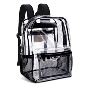 keke int'l clear backpack heavy duty pvc clear backpack, 40lbs(black)