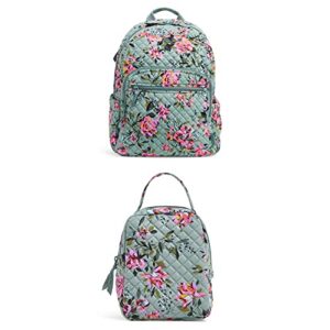 bradley vera campus backpack, rosy outlook-recycled cottonvera bunch lunch bag, rosy outlook-recycled cotton