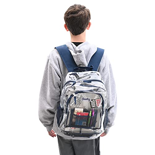 seastig Clear Backpack Heavy Duty TPU Transparent Bag Clear Bag Stadium Approved See Through Backpack for School, Work, College