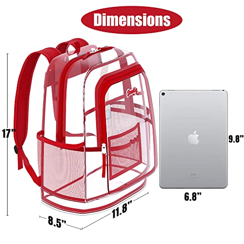 seastig Clear Backpack Heavy Duty TPU Transparent Bag Clear Bag Stadium Approved See Through Backpack for School, Work, College