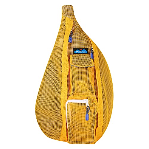 KAVU Beach Rope Bag Mesh Crossbody Sling Backpack - Sunbeam