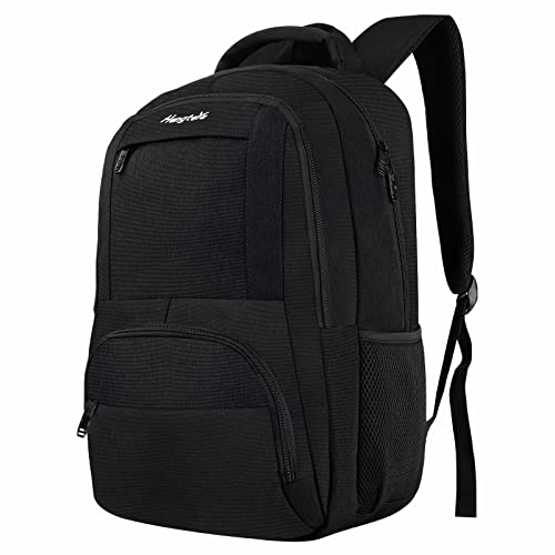 Business Travel Laptop Backpack, Water Resistant, with Headphone Hole, Men's Women's College Laptop Bag for 15.6" Laptop (Black)