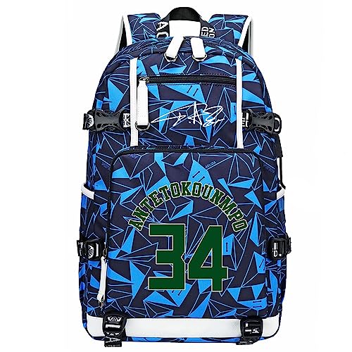 YUNZYUN Basketball Player G-Antetokounmpo Multifunction Backpack Travel Laptop Fans bag For Men Women (Navy Blue - 1)