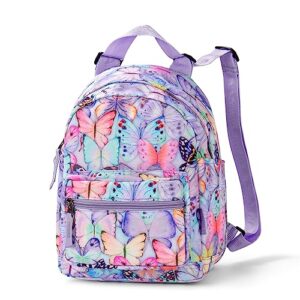 choco mocha butterfly small backpack for girls and women teen, kids mini backpack purse cute little girls backpack school travel bookbag