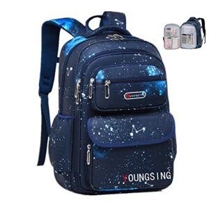 youngsing boys backpacks,backpack for boys kids backpack elementary middle school bookbags 17.7 inch large capacity lightweight backpacks boys(blue)