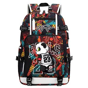yunzyun basketball player j-ordan multifunction backpack travel laptop fans multicolor bag for men women (red - 3)