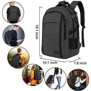 dvarn Laptop Backpack for Men and Women,Waterproof Travel Laptop Backpack with USB Charging Port,Anti Theft College Backpack (Black)