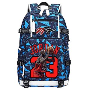 yunzyun basketball player j-ordan multifunction backpack travel laptop fans multicolor bag for men women (navy blue - 5)