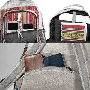 Ojas Yatra Red Hemp Backpack Large - Pure Himalayan Hemp Bag - Multi Pocket Handmade Backpacks for Men & Women - Bohemian Laptop Bag for Travel & Festivals
