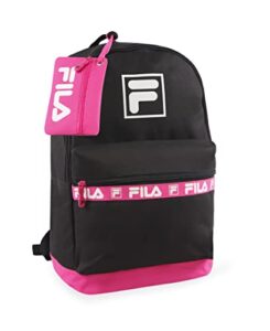 fila lucia 2pc backpack, black fuchsia, one size