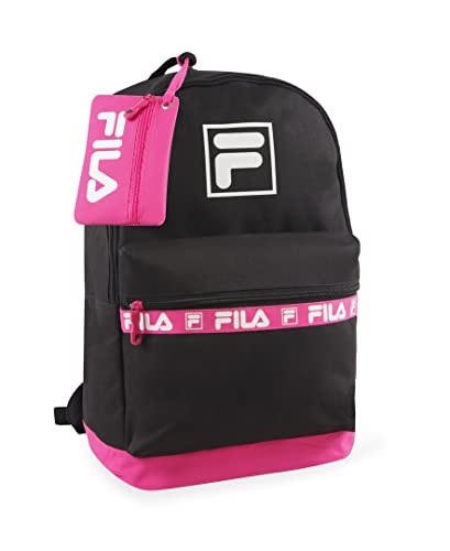 Fila Lucia 2pc Backpack, Black Fuchsia, One Size