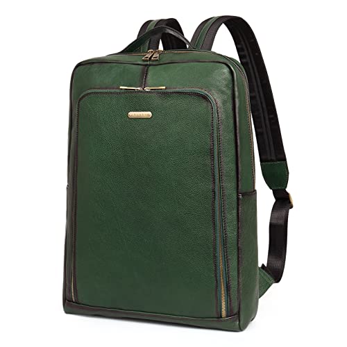 CLUCI Genuine Leather Laptop Backpack for Women 15.6 inch Computer Bag Travel Vintage Daypack Business Bags Sassafras Green