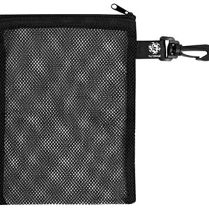 PALTERWEAR Mesh Zipper Bag with Clip - Set of 4 (Black, 6 x 8 inch)