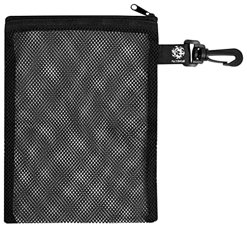 PALTERWEAR Mesh Zipper Bag with Clip - Set of 4 (Black, 6 x 8 inch)