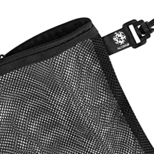 PALTERWEAR Mesh Zipper Bag with Clip - Set of 4 (Black, 6 x 8 inch)