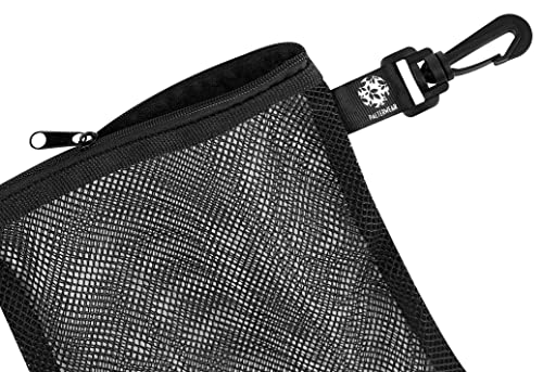 PALTERWEAR Mesh Zipper Bag with Clip - Set of 4 (Black, 6 x 8 inch)