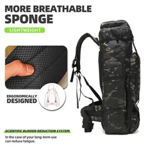 BNMJVJL 70L Hiking Backpack Military Tactical Camping Adjustable waterproof Climbing Sport Bags