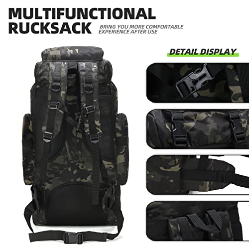 BNMJVJL 70L Hiking Backpack Military Tactical Camping Adjustable waterproof Climbing Sport Bags