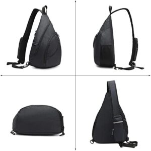 Shaelyka Lightweight Black Crossbody Bags for Men and Women, Medium Sling Bag