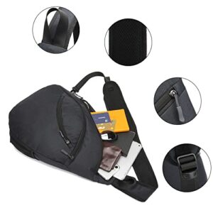 Shaelyka Lightweight Black Crossbody Bags for Men and Women, Medium Sling Bag