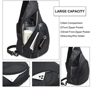 Shaelyka Lightweight Black Crossbody Bags for Men and Women, Medium Sling Bag