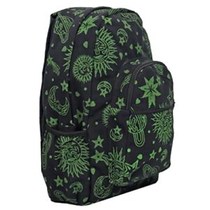 Dominion Bags Sun Moon Planets and Stars Celestial Multipurpose Backpack (Black-Green)