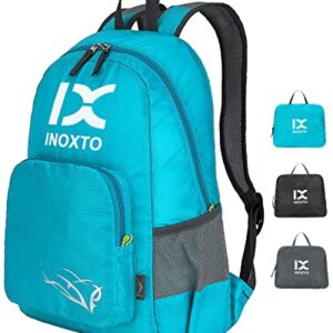 INOXTO 20L Lightweight Hiking Backpack Small Foldable Hiking Daypack for Outdoor Hiking Travel Camping (Blue)