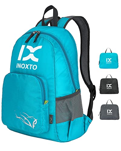 INOXTO 20L Lightweight Hiking Backpack Small Foldable Hiking Daypack for Outdoor Hiking Travel Camping (Blue)