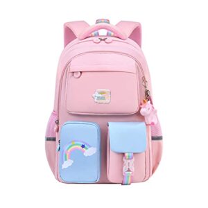 unicorn girls backpack cute laptop backpacks casual durable lightweight travel bags waterproof bookbag for school (pink)