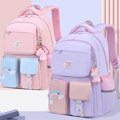 Unicorn Girls Backpack Cute Laptop Backpacks Casual Durable Lightweight Travel Bags Waterproof Bookbag For School (pink)