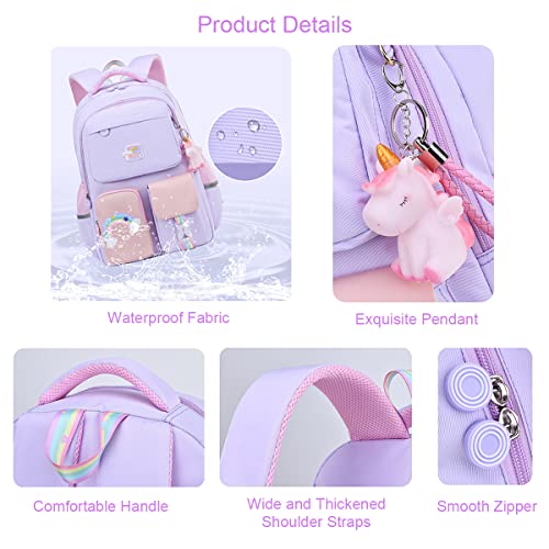 Unicorn Girls Backpack Cute Laptop Backpacks Casual Durable Lightweight Travel Bags Waterproof Bookbag For School (pink)