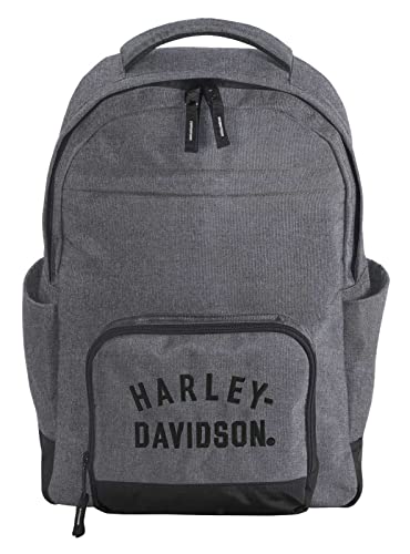 Harley-Davidson Rugged Twill Water-Resistant Polyester Backpack - Heather Gray