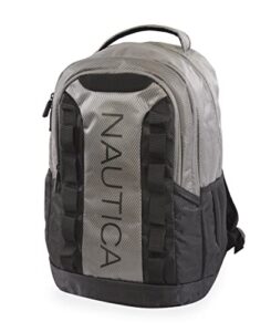 nautica armada laptop backpack, grey/black, one size