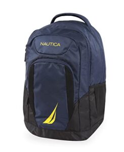 nautica sail laptop backpack, navy/yellow, one size