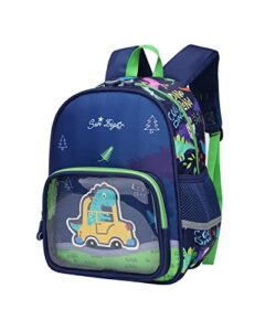tanou toddler backpack for boys, 11 inch ultra-light kids small backpacks, 2023 cute toddler bag for preschool day care, dinosaur